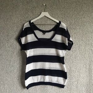 Torrid Blue and White Stripped Knit Top Size 1